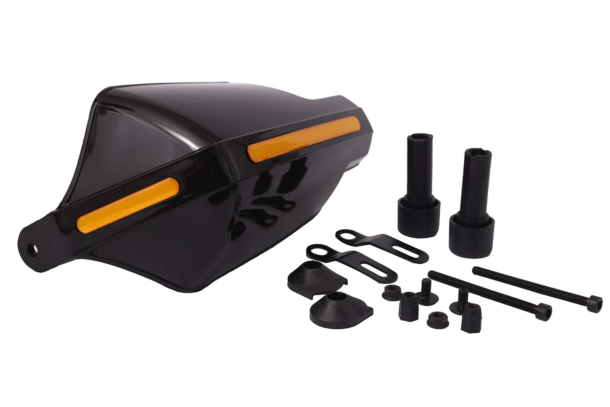 Par de Protectores de Manos para Motocicleta, 22 mm, 7/8", Color Negro