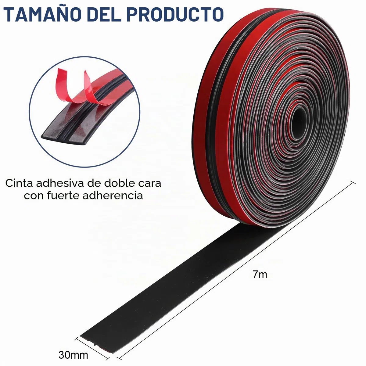Junta de goma para parabrisas de coche, 7 m x 30 mm, en forma de T, para coche, camión, puerta, ventana, decoración