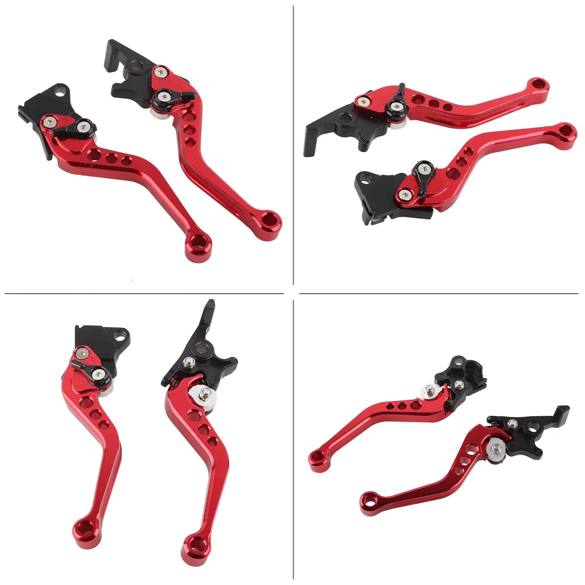 Par de palancas de freno de embrague de 22 mm 7/8"CNC de aluminio de motocicleta embrague de tambor palanca de freno de tambor palanca de freno de embrague universal,(rojo) for YAMAHA xt 660 r,levier