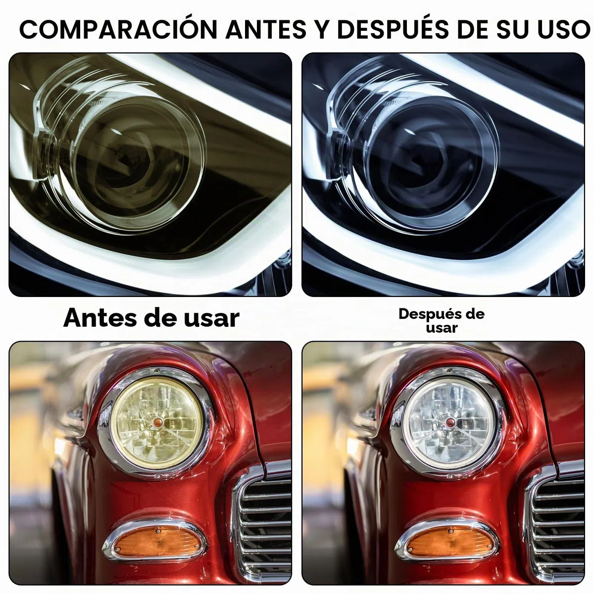 Juego de reparación para faros de automóvil, kit de renovación de vapor para faros, juego de preparación de faros, juego de vaporización de faros para reparación de amarillamientos, arañazos