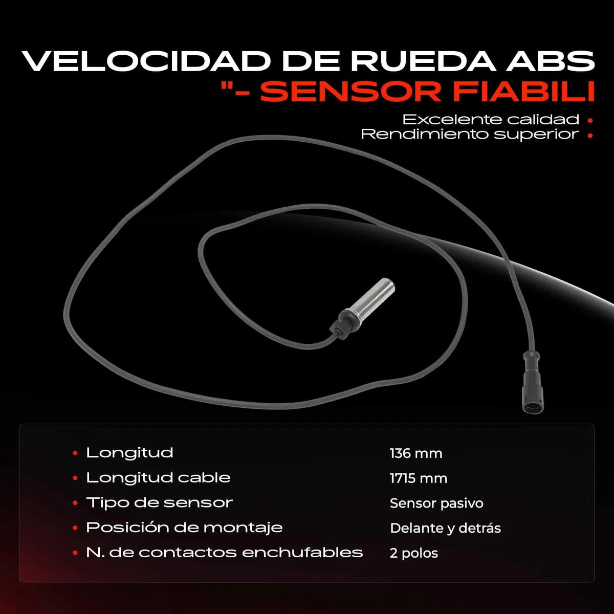 Frankberg ABS Speed Sensor Compatible con Daf LF45 LF55 Replace# 20390737