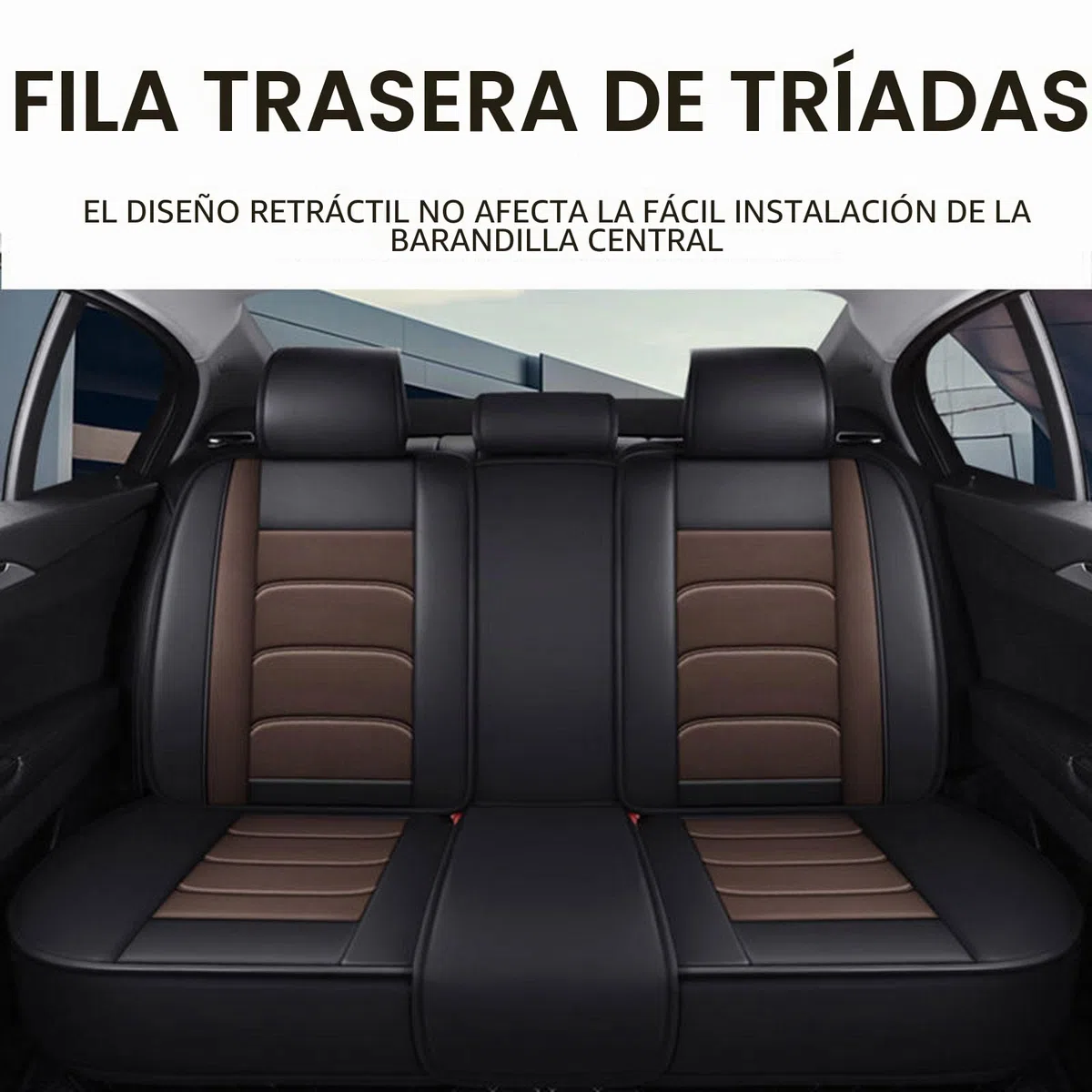 Funda Asiento Coche para Peugeot 5008 Juego Completo de Fundas Cuero Protectores Asiento Coche Delanteros y Traseros