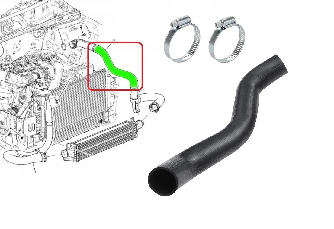 GuusCar TURBO TUBO INTERCOOLER SLEEVE COMPATIBLE WITH CHEVROLET AVEO 1.3 D 95470875 95182748