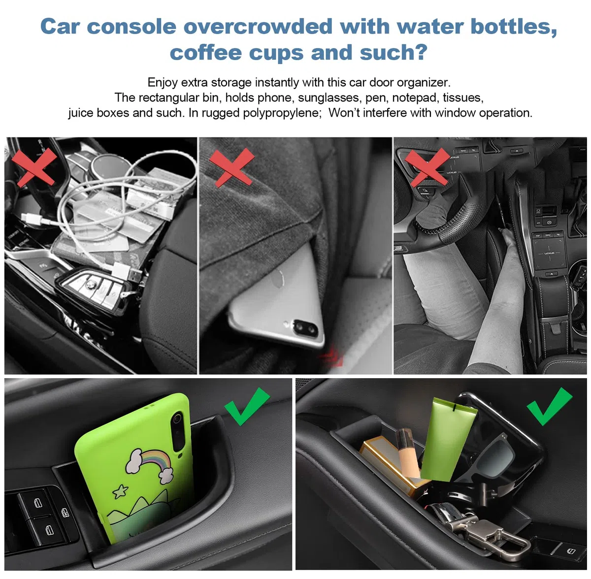 CDEFG [4 unidades] Compatible con Mazda 3 BP CX30 CX-30 2019-2023 2024 Caja de almacenamiento para puerta de coche CX-30 Caja de almacenamiento interior CX30 Accesorios (frontal y trasero)