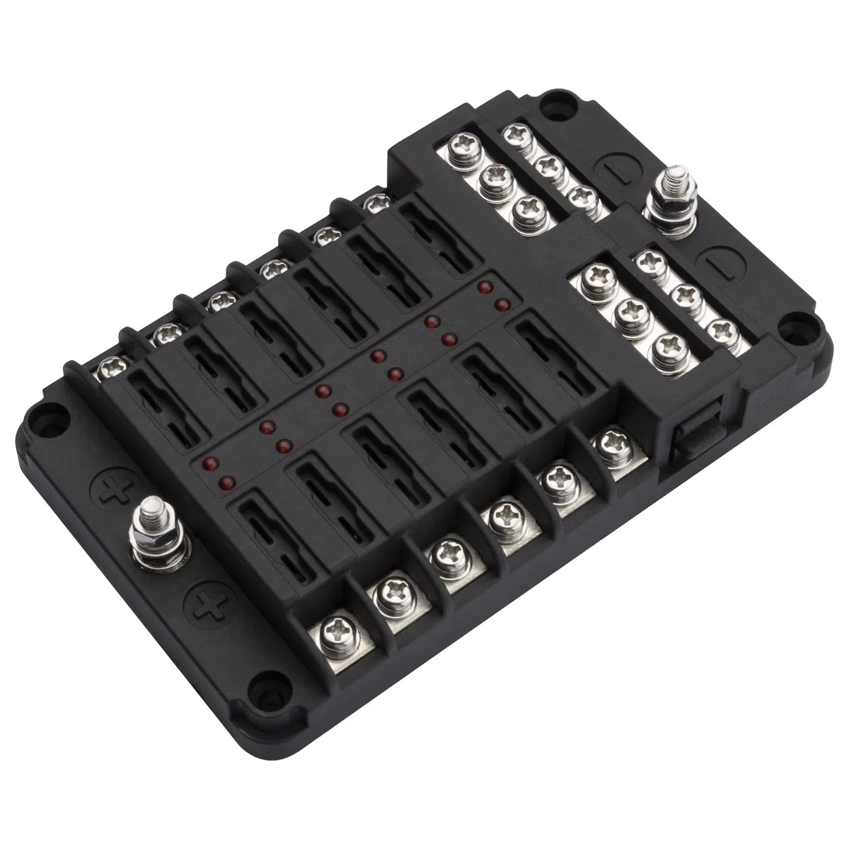 Portafusibles 12v Coche ZEALfix Caja Fusibles 12 Vías Porta Fusibles con Indicador de Luz para Coche RV Barco Camión Vehículo SUV Yate