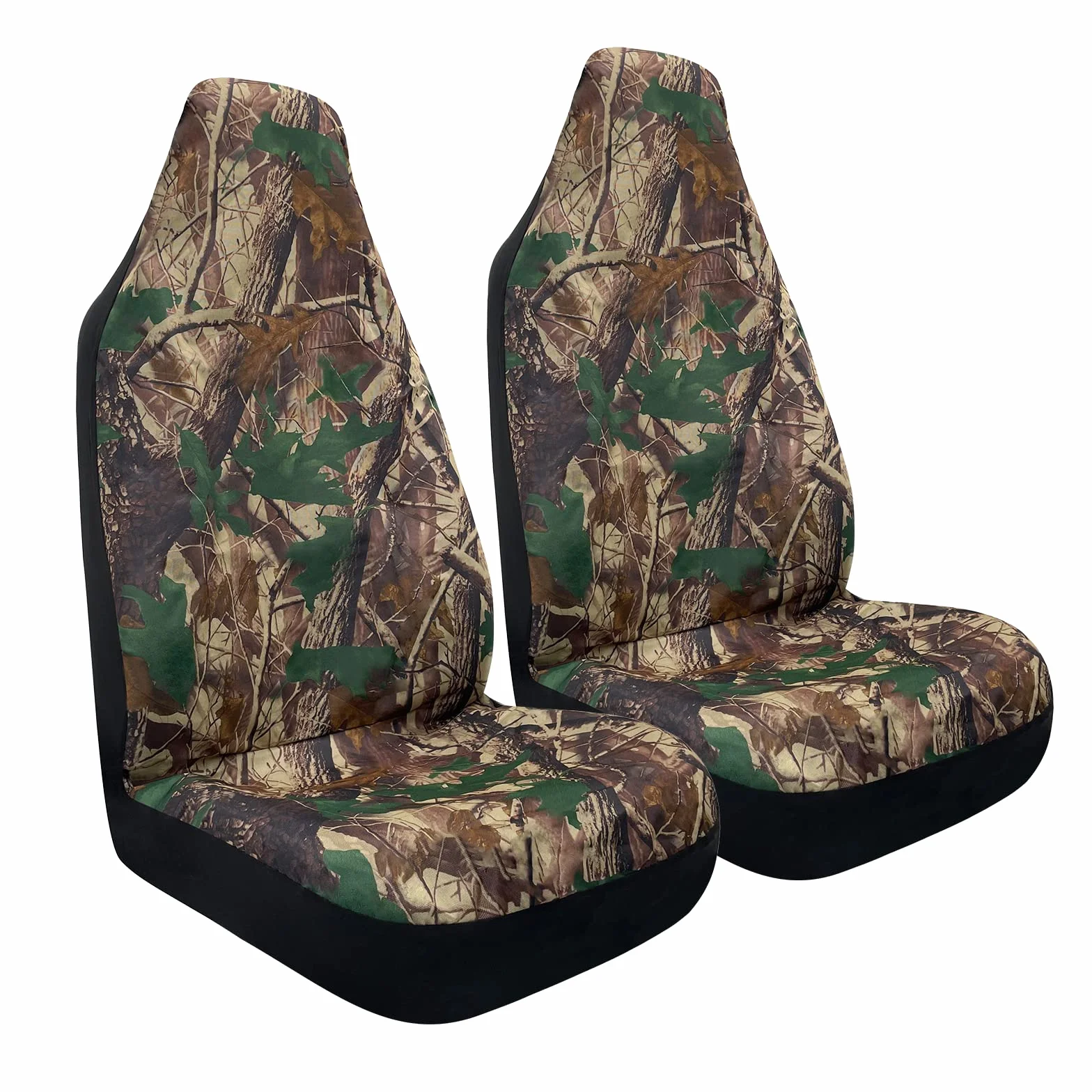 TOYOUN Fundas Asientos Coche Universal Delantero | Juego de Protector Asiento Coche Impermeables de 2 plazas | Fundas para Asiento de Respaldo Alto | Camuflaje Clásico, Montaje Sencillo |