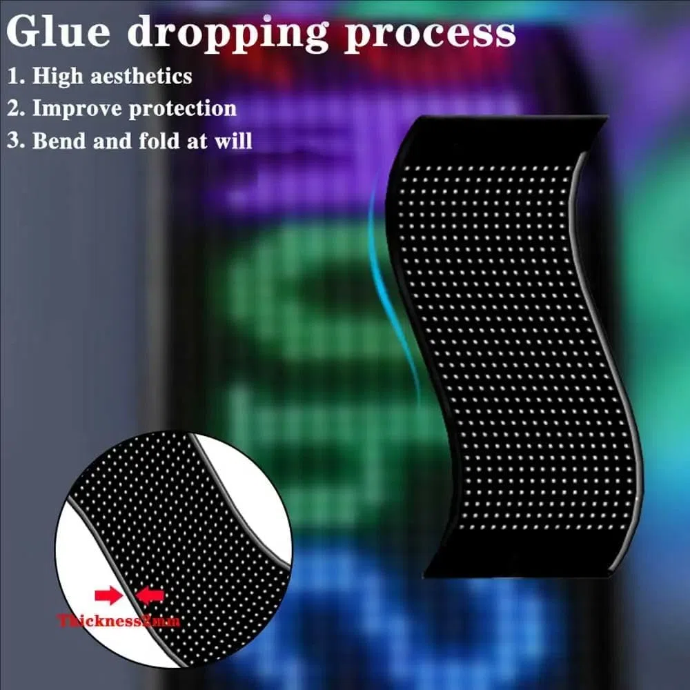 letrero led programable,pantalla led publicidad exterior,Pantalla flexible LED programable,92 mm x 374 mm,Luz ojo de diablo para coches y camiones,Con control por app y mando a distancia