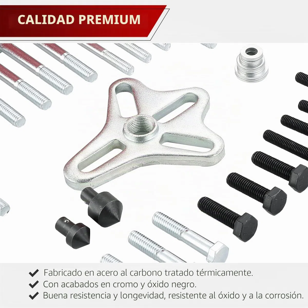 ATPEAM Juego de 46 Piezas Extractor Universal de Volante y Poleas, Extractor de Plato Magnético para Moto, Coches y Motores con Adaptadores de 2 y 3 Brazos