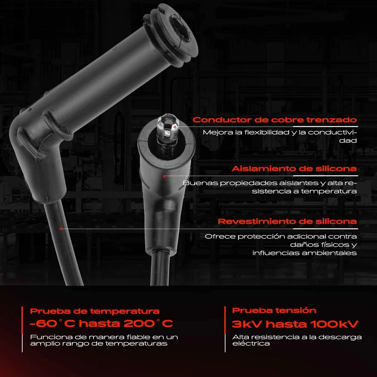 Frankberg 4x Juego de cables de encendido Compatible con i10 PA 1.1 Picanto SA 1.1 Getz TB 1.1 Atos MX 1.1 Picanto SA 1.0 Replace# ZEEF1530,2750102H00