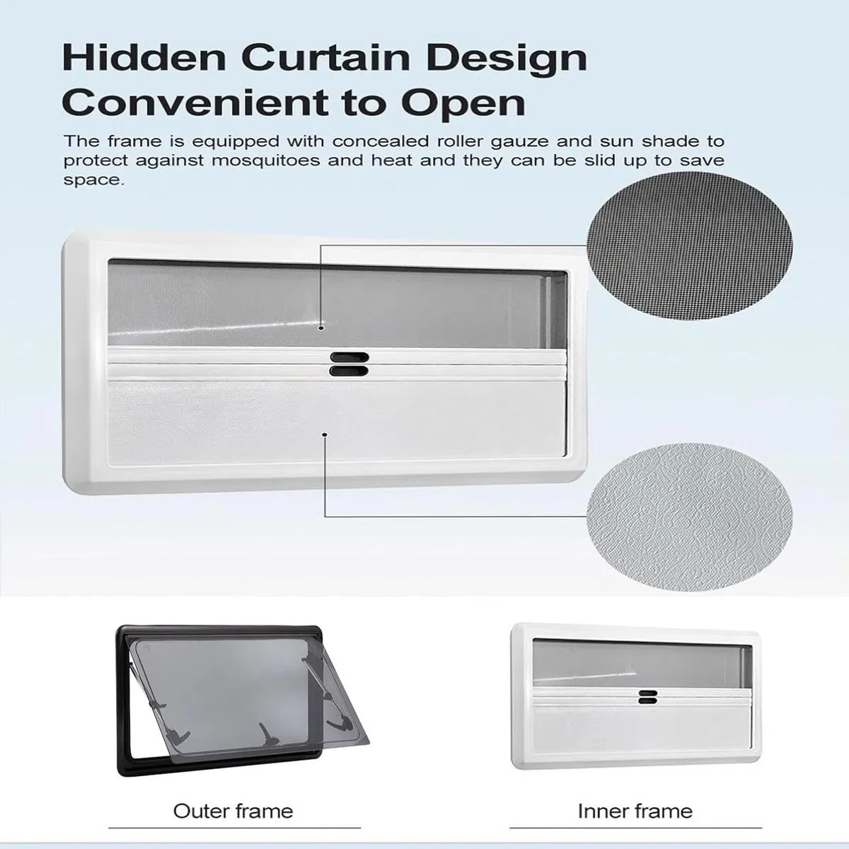 Ventanas For Caravanas, Ventanas Laterales For Caravanas, Ventana De Empuje Con Mosquitera, Ventana De Visualización For Caravanas, Autocaravanas(1300x600mm)
