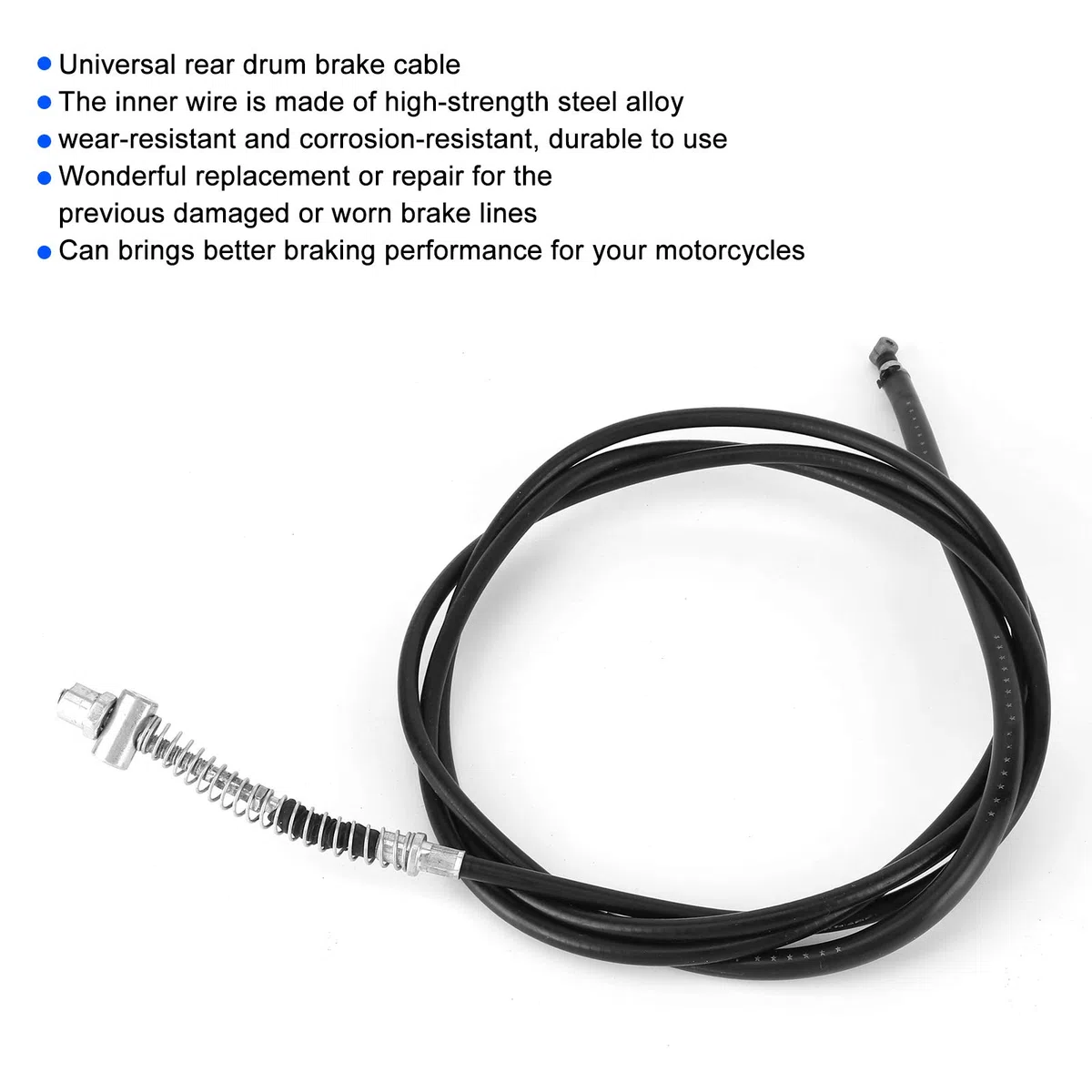 Línea de Freno de Motocicleta, Cable de Freno de Tambor Trasero Universal 75.6in Apto para Ciclomotores de Scooter Chino GY6