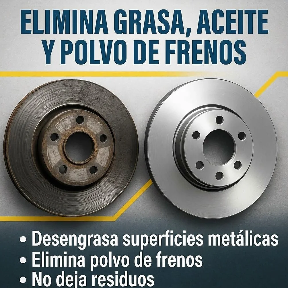 GiDeli Limpiador de Frenos 5L Canister - para Auto, Moto y Bicicleta - Elimina Aceite, Grasa, Polvo de Frenos, Restos de Adhesivo - Desengrasante para Taller, Secado Rápido, Sin Residues
