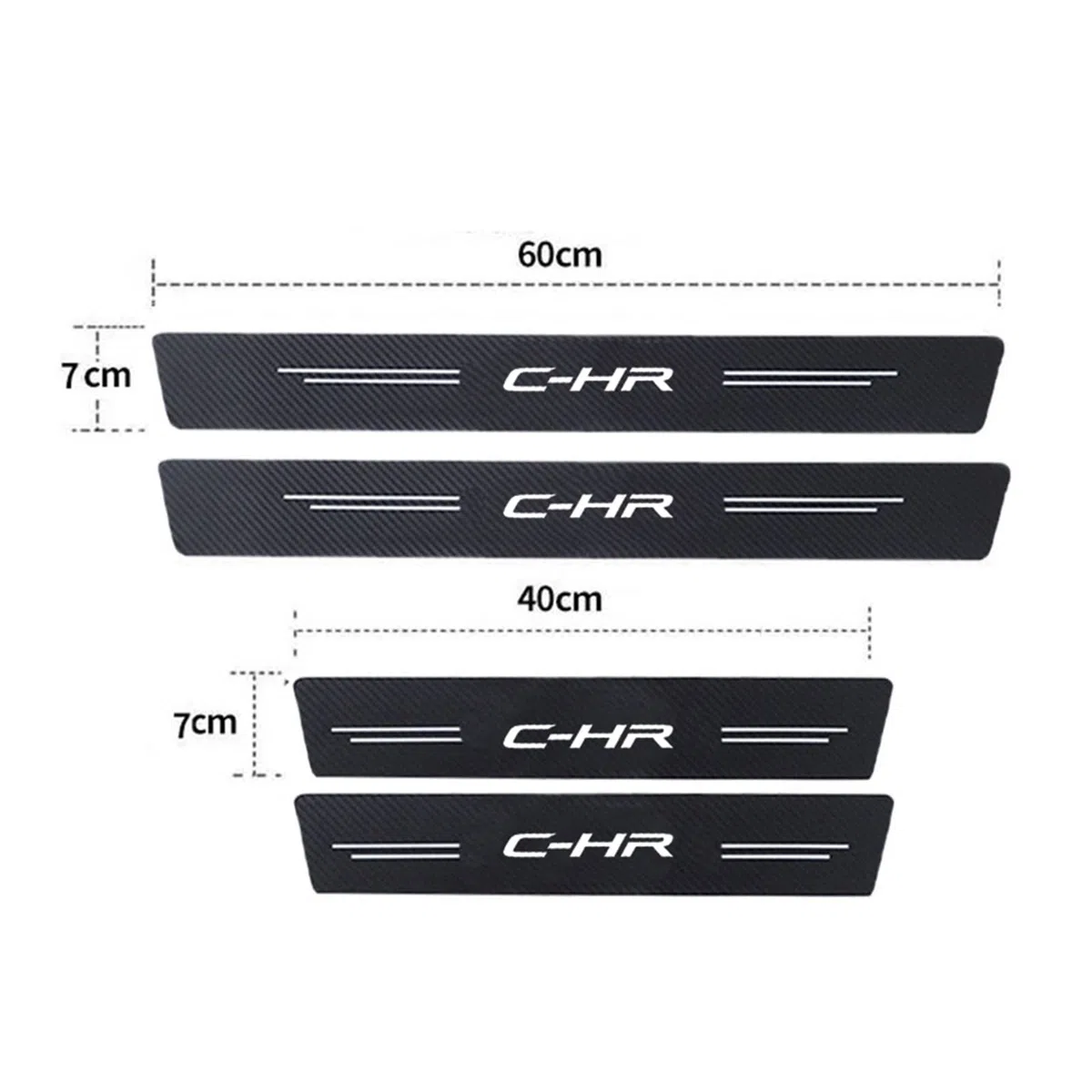 Pegatinas Luminosas para Umbral de Puerta, Pegatinas Protectoras para Parachoques de Maletero, compatibles con Toyota CHR C-HR 2016-2022 (Color: 4pcs Door Sill)