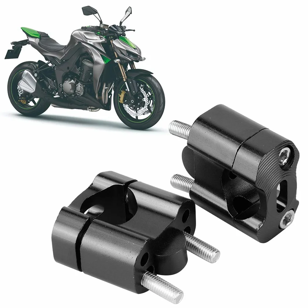 Elevadores de Manillar de Motocicleta de 22 Mm, Elevadores de Manillar de Motocicleta Universales de 22 Mm, Vástagos y Piezas de icleta, par de Abrazaderas de Montaje de (Negro)