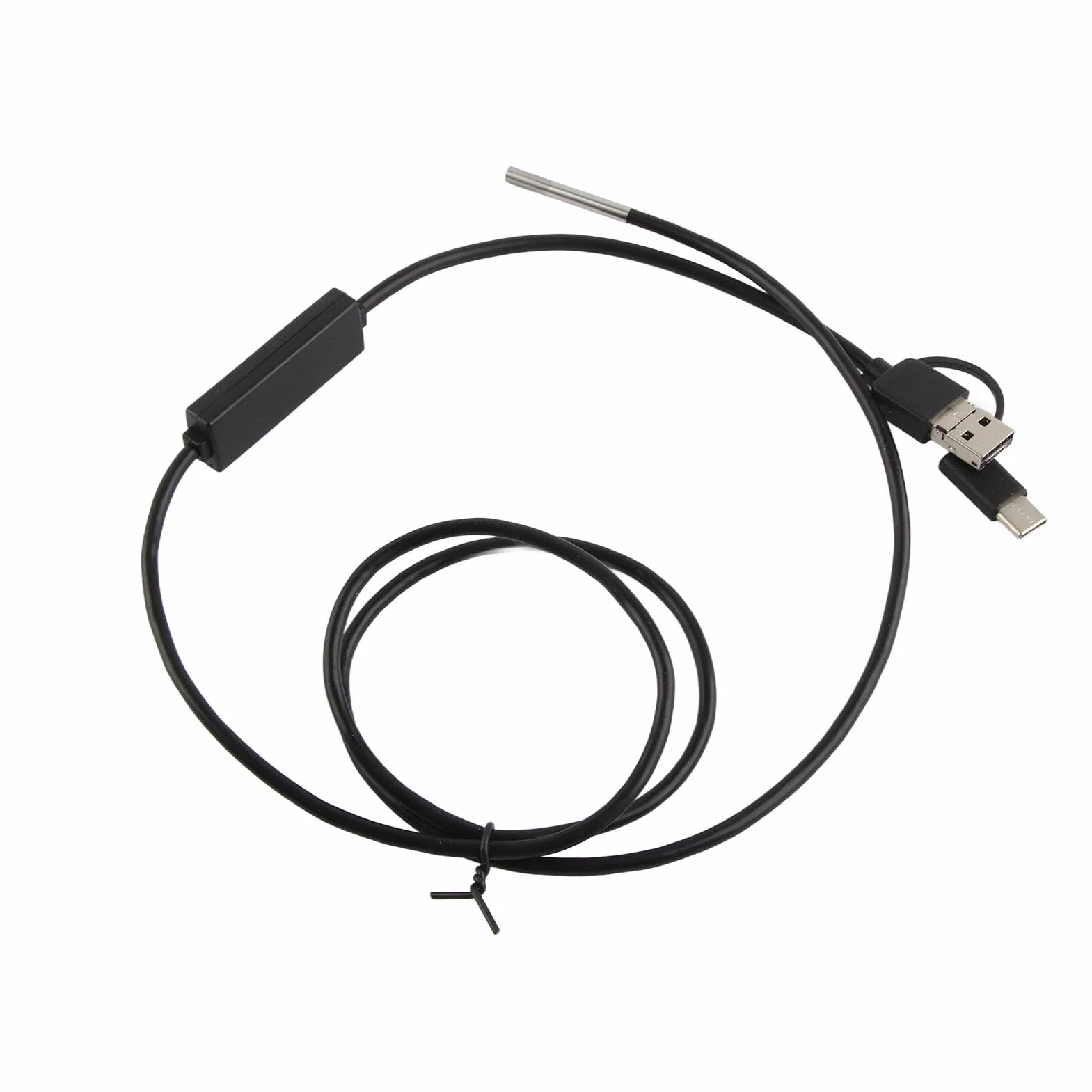 Cámara Endoscópica 3 en 1, Lente de 3,9mm, Boroscopio Impermeable, Inspección, Cámara de Serpiente, Endoscopio para Teléfono Móvil Android TypeC (Alambre Suave de 1 Metro)