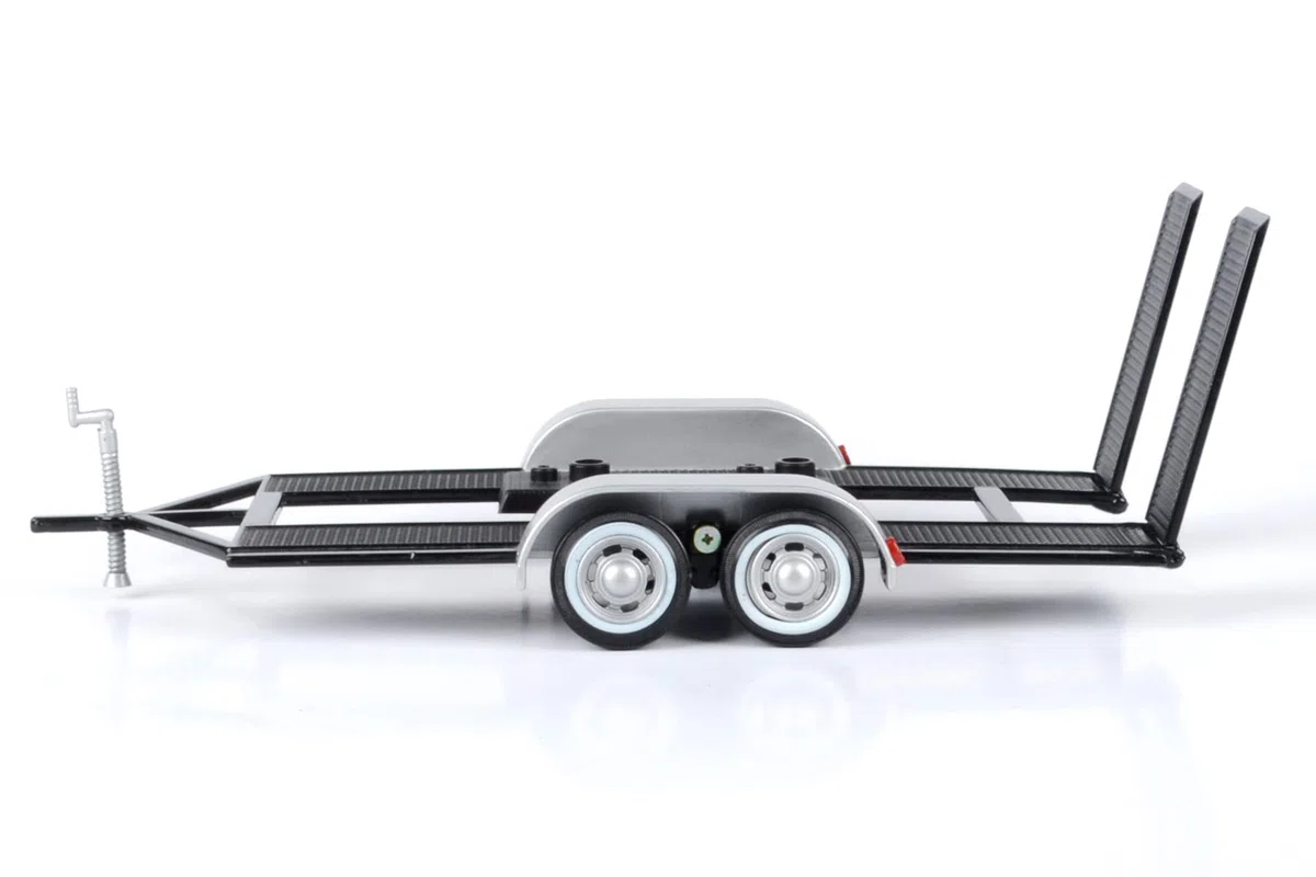 OPO 10 - Remolque 1/24, Caja Plana, transportador automático para Transporte de automóviles, con Doble Eje, Metal, Motormax - 76001