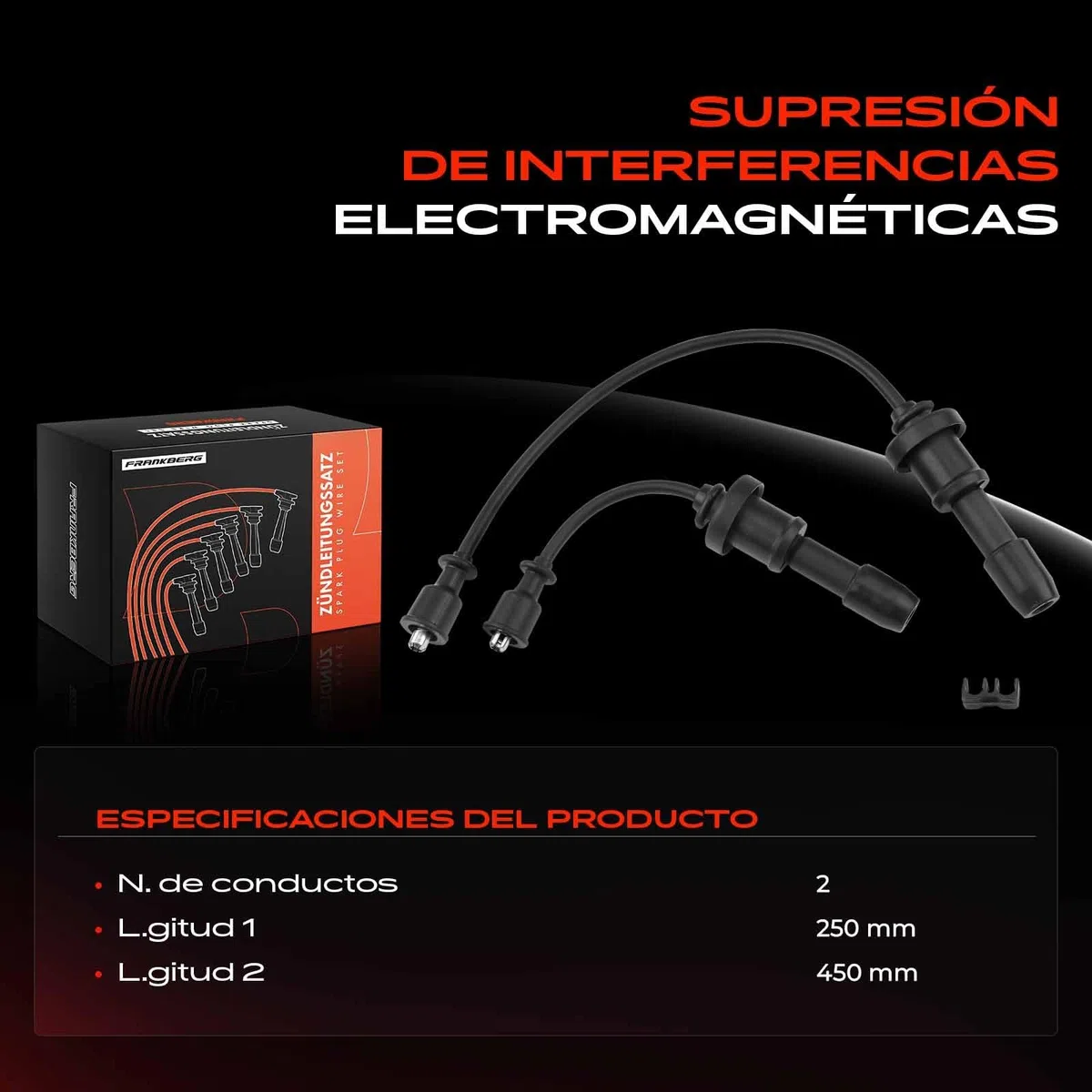 Frankberg 2x Juego de cables de encendido Compatible con Santa Fé I SM 2.4 16V Santa Fé I SM 2.4 16V 4x4 Magentis GD MS 2.0 Trajet FO 2.0 Sonata IV EF 2.0 16V Replace# 7574,27501-38B00