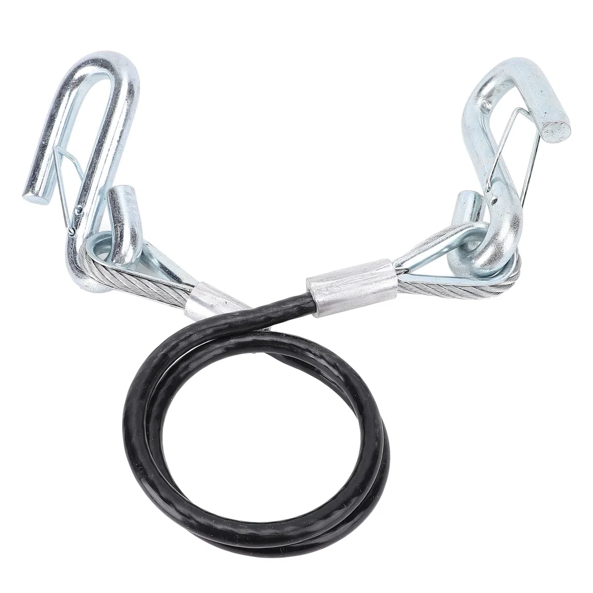 KIMISS Cable de Remolque de Seguridad para Remolque, Gancho en S, Soporte de Carga de 3500 Libras, Longitud Máxima de Extensión de 27,6 Pulgadas, Cuerda de Remolque con Resorte para RV