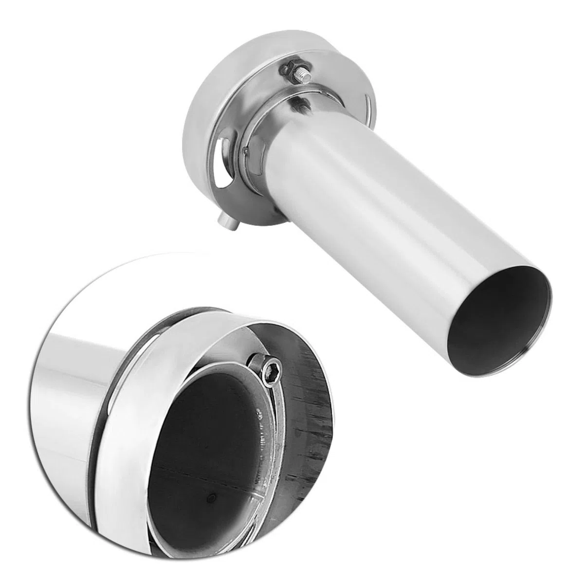 Punta de silenciador de escape de coche Suuonee, punta de silenciador de escape redonda ajustable universal Silenciador de sonido extraíble(4 inch)