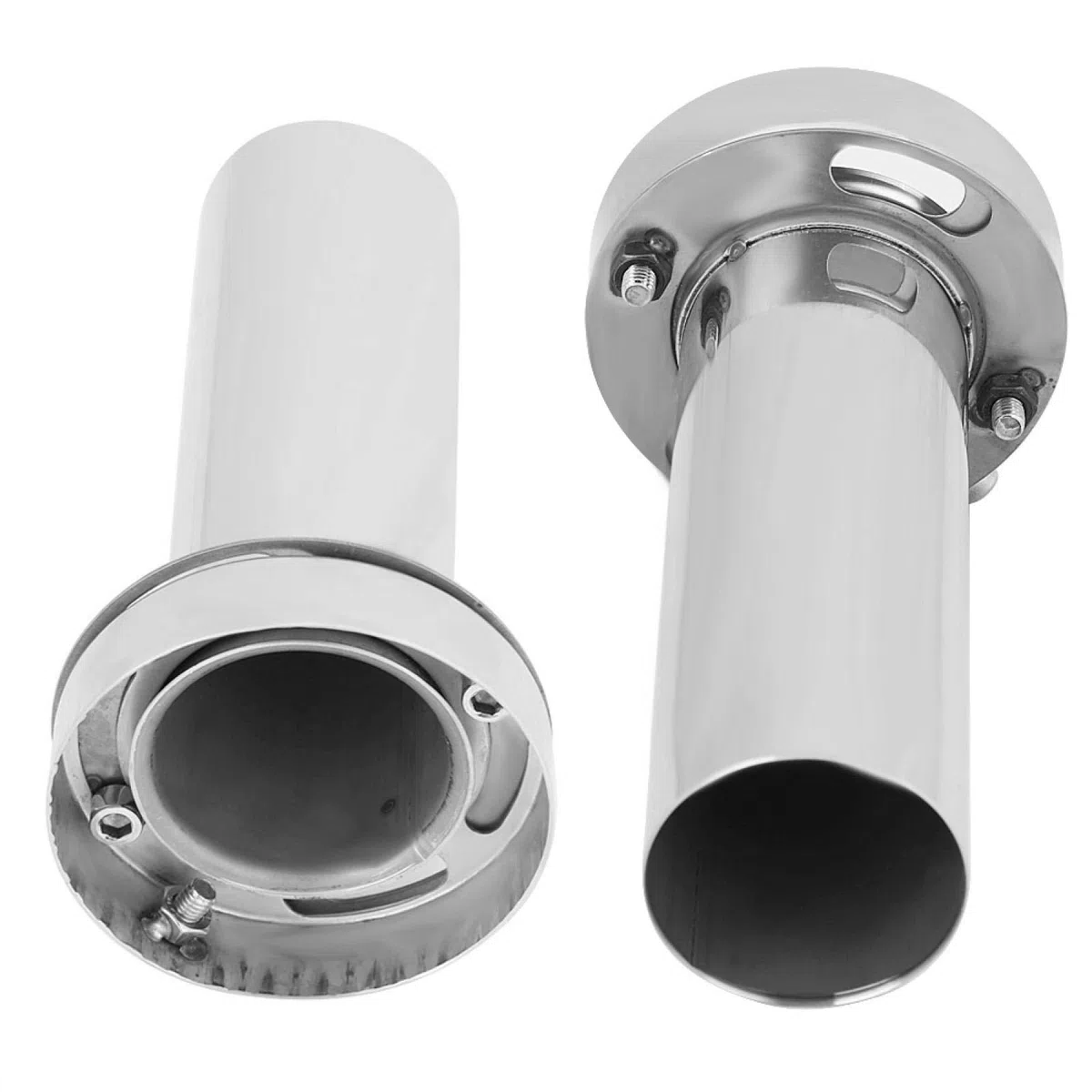 Punta de silenciador de escape de coche Suuonee, punta de silenciador de escape redonda ajustable universal Silenciador de sonido extraíble(4 inch)