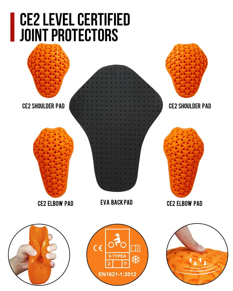 RIDEIRON Chaqueta moto hombre con Protección CE,chaqueta moto invierno con forro extraíble para proteger del frío y el viento en todas las estaciones,Negro