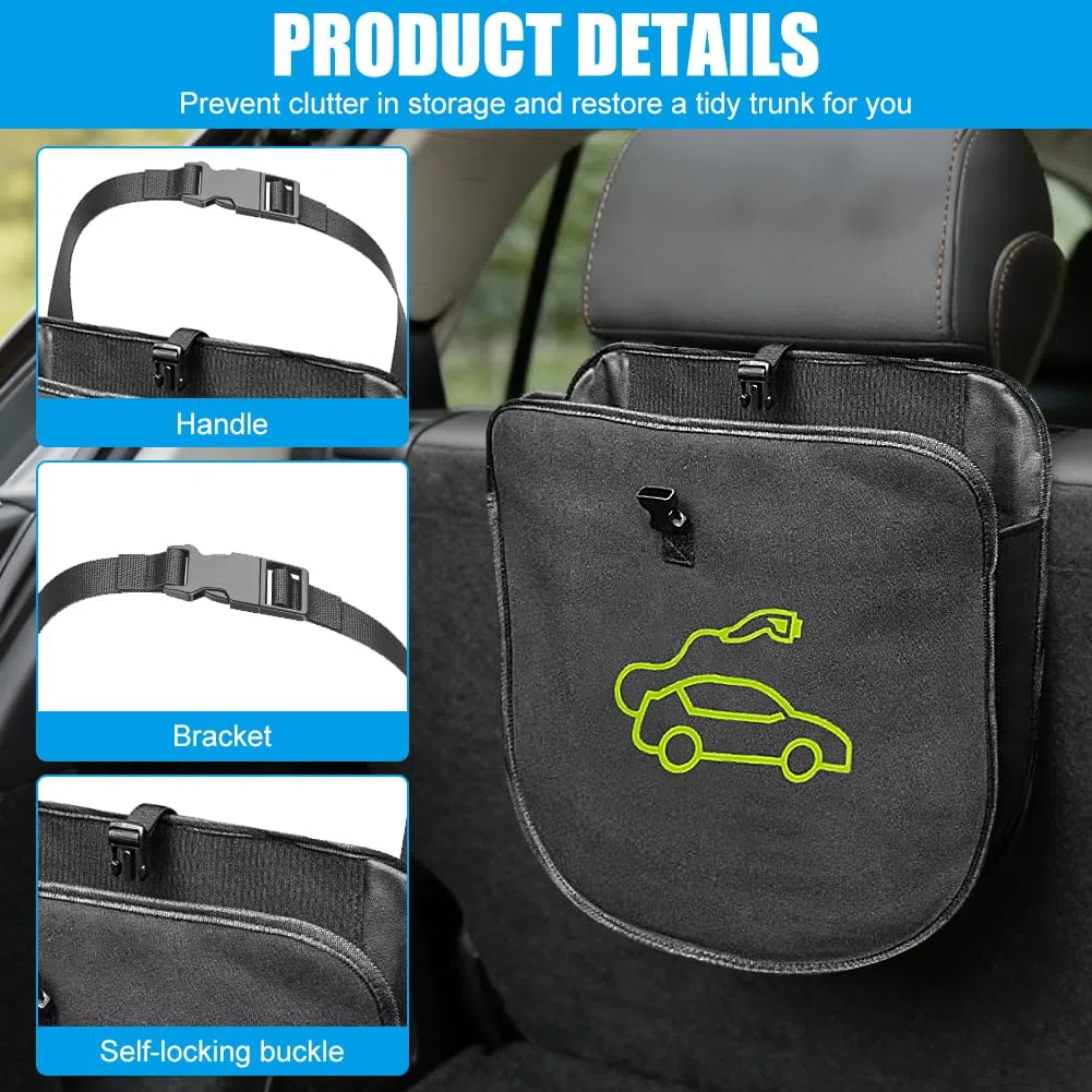 Bolsa para cable de carga e coche, cable de carga, bolsa para coche eléctrico, organizador de maletero de coche, organizador de cable de 38 cm para mangueras de riego de 5 a 10 m de largo