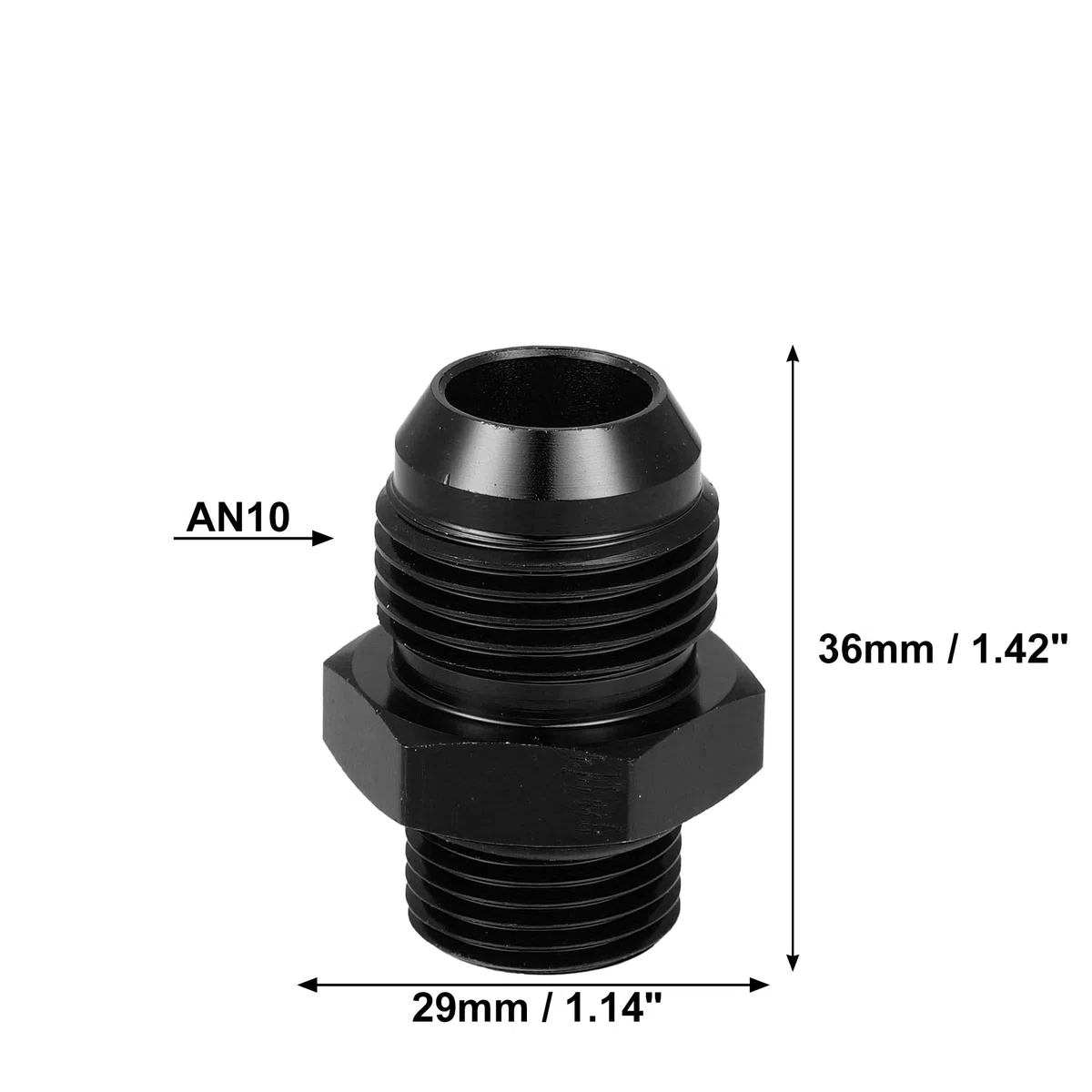 X AUTOHAUX 2uds Negro Macho Ajuste Adaptador Acampanado Unión Acoplador para Coche Auto AN10-M18*1,5