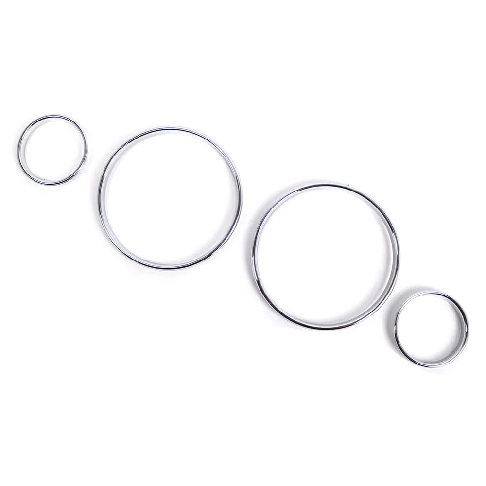 Riloer Bisel de los anillos del indicador del velocímetro, anillo cromado para velocímetro, 4 piezas de anillos de velocímetro para instrumentos compatibles con BMW E39 5 Series 1995-2004 E38 7 Series