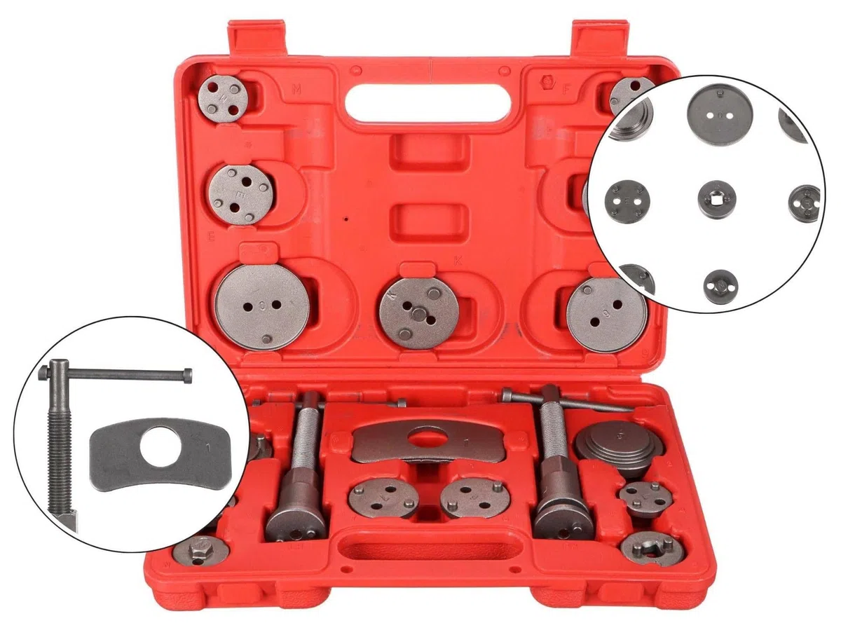 Mechanic Brake Set 18 | Juego de reposicionador de pistones de Freno 18 pzs | Reposicionar el pistón de Freno al Cambiar los Discos | Las Zapatas o Las Pastillas de Freno