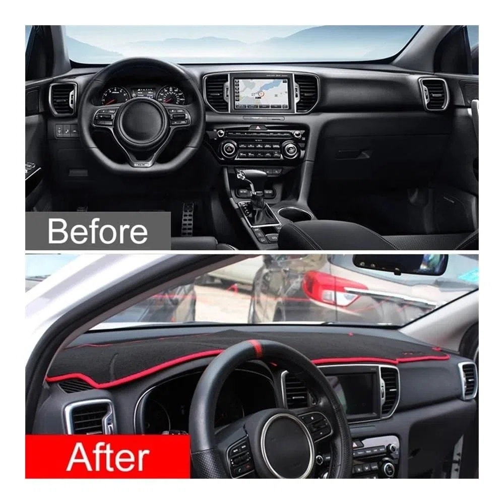 Compatible Con Kia Para Sportage 4 QL 2016 2017 2018 2019 2020 Cubierta Para Salpicadero Coche Alfombrilla Parasol Alfombras Panel Instrumentos Fundas Salpicadero(Black border LHD)
