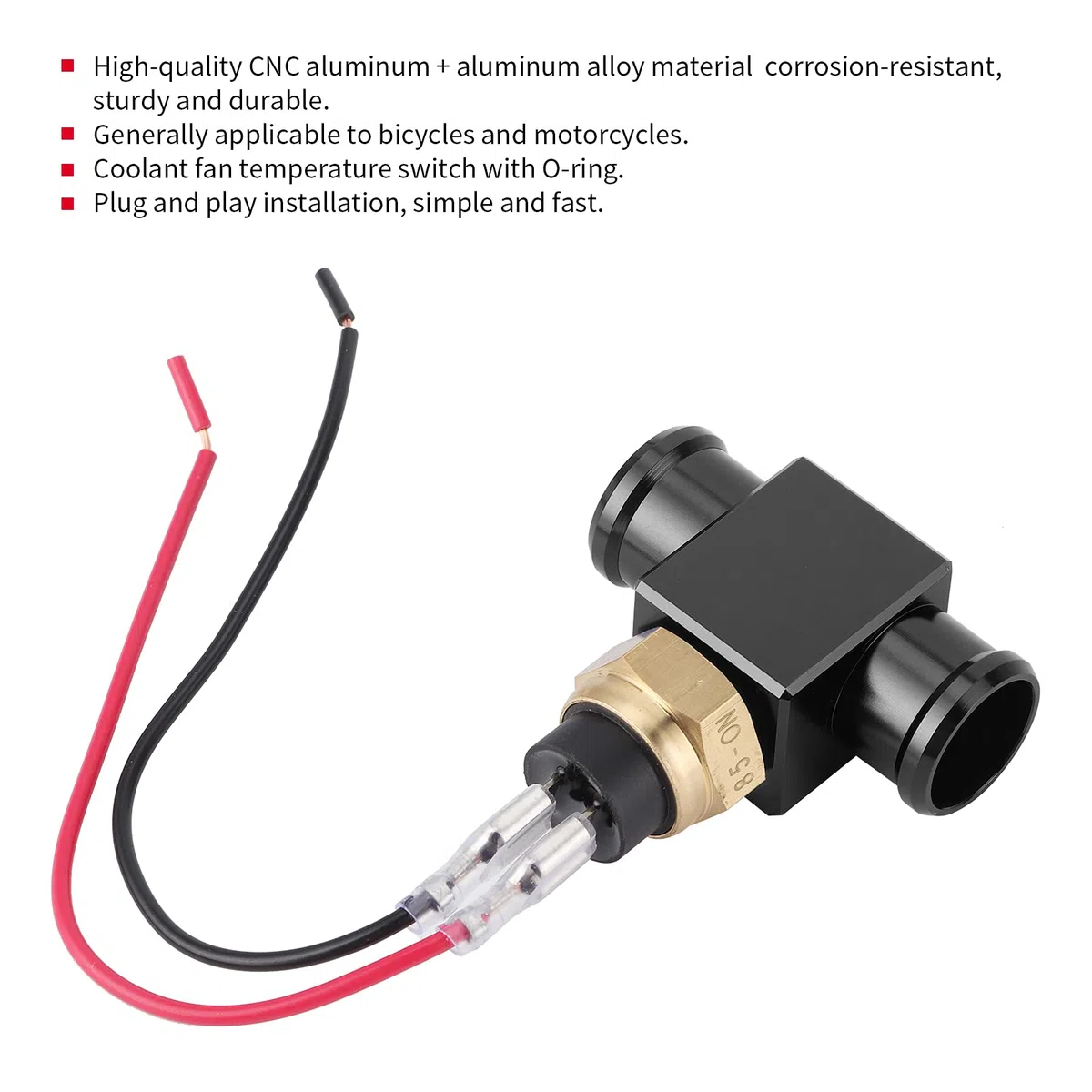 Interruptor de temperatura del agua para ventilador de radiador, kit de termostato para moto ATV, sensor de temperatura de refrigerante, conexión plug and play