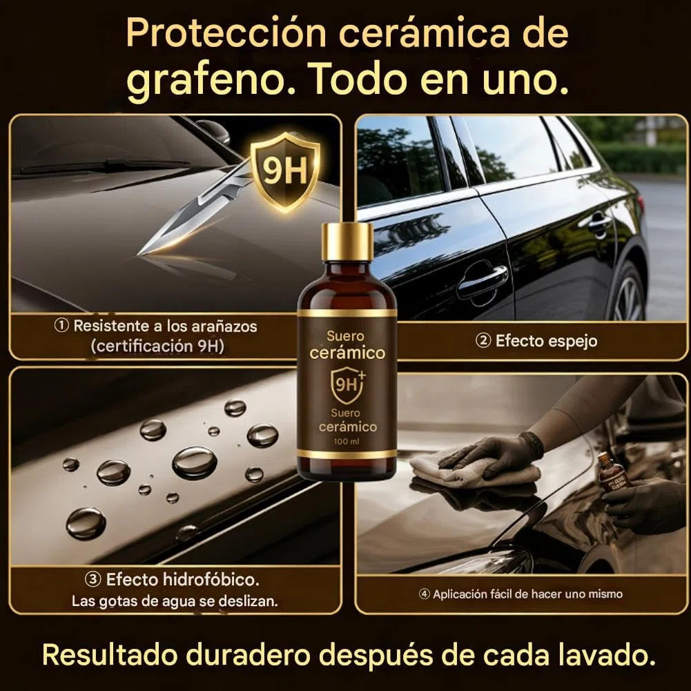 PTZ Crystal Serum Coche– Recubrimiento cerámico de grafeno avanzado para automóviles – Dureza 9H, acabado ultrabrillante, recubrimiento para detallado automotriz hazlo tú mismo (2*A)
