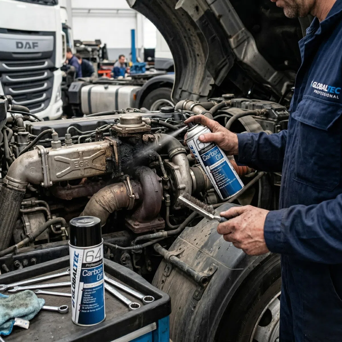Descarbonizante Motor 5 en 1 Spray 400 ml – Limpia Válvulas EGR, Turbo, Inyectores y FAP sin Desmontar – Diésel y Gasolina – Elimina Carbonilla y Recupera Potencia – Globaltec Professional