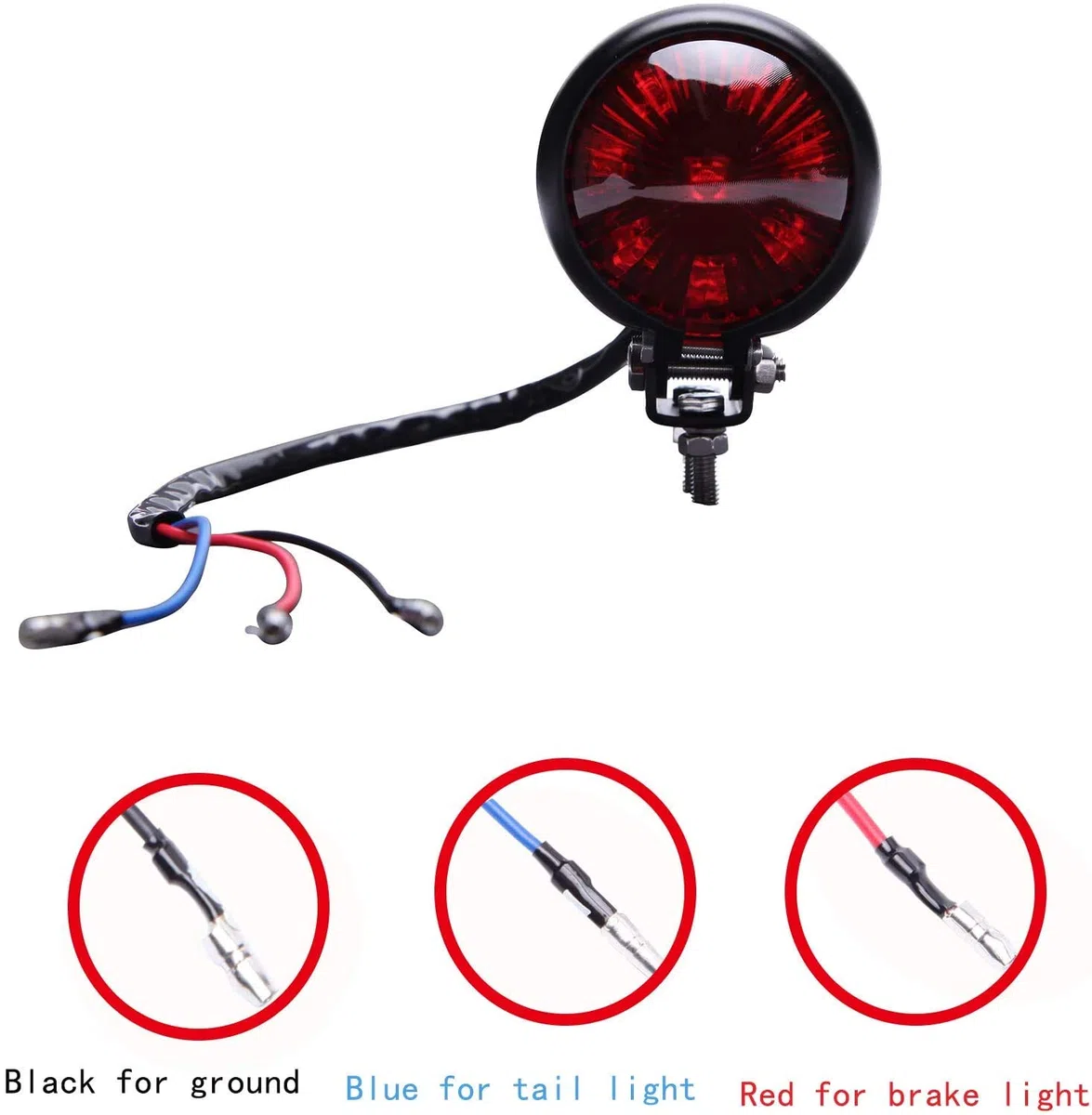DREAMIZER Luz Trasera Moto LED de Freno Luces de motocicleta brillante con lente roja para Custom Cafe Racer Street Bike Chopper Bobber Cruiser 883 iron.