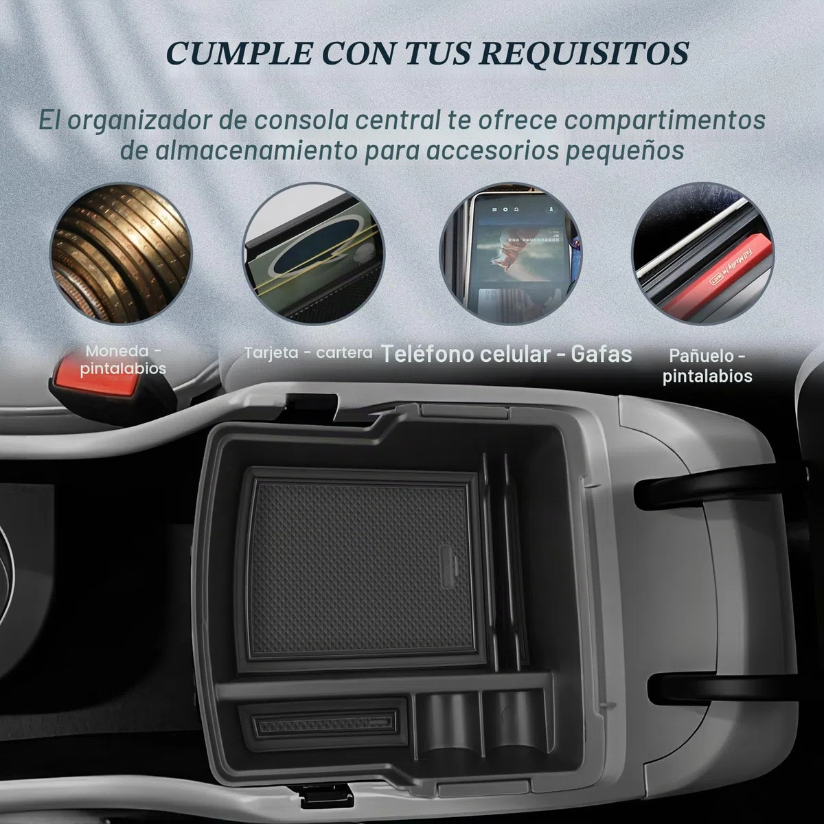 BIBIBO Caja de almacenamiento compatible con Hyundai Kona SX2 EV Hybird 2024 2025, organizador de consola central, accesorios Kona SX2, caja de almacenamiento para reposabrazos, bandeja en la consola