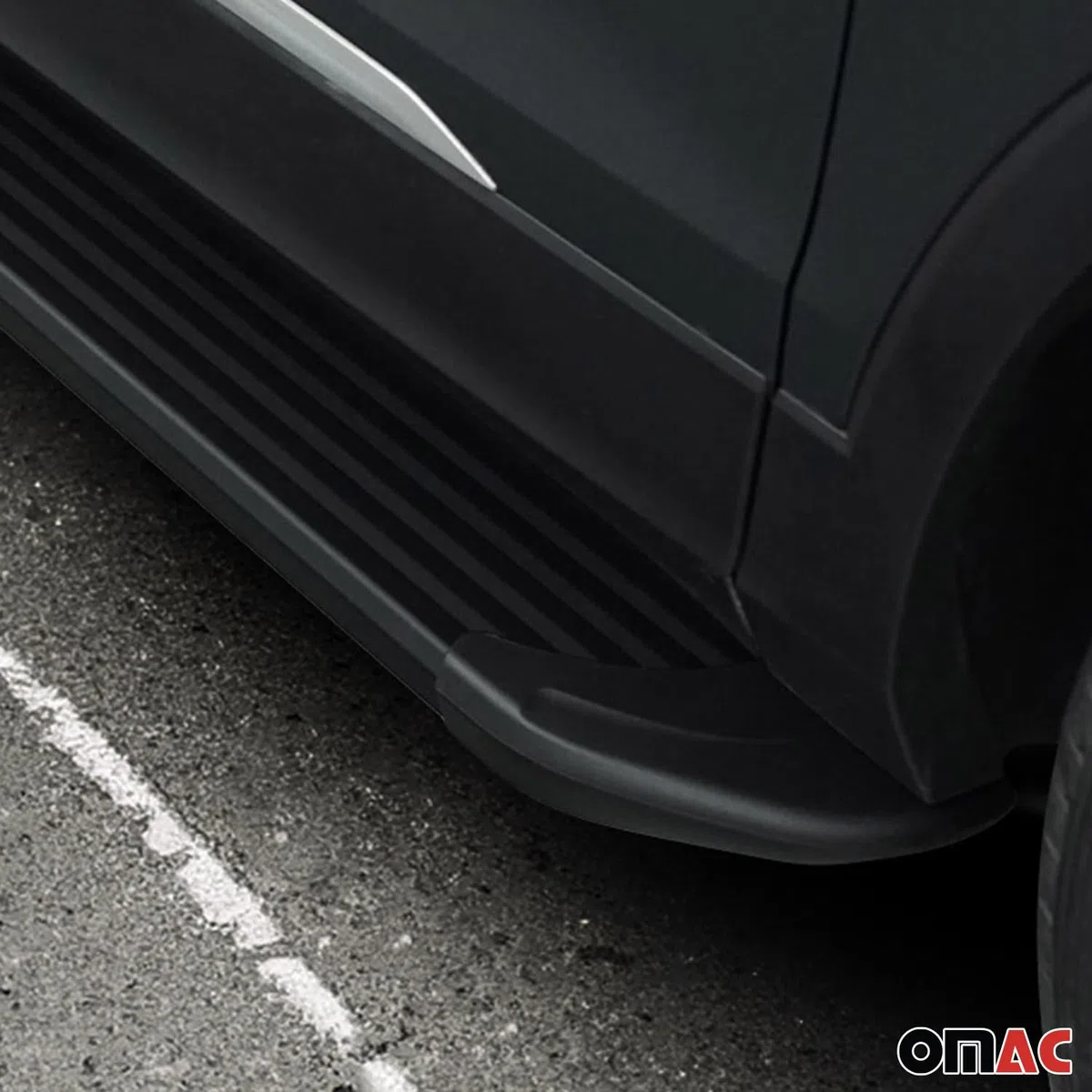 OMAC Faldones Laterales Estribos Laterales Schweller Compatible con Porsche Cayenne 2010-2017 ALU Negro
