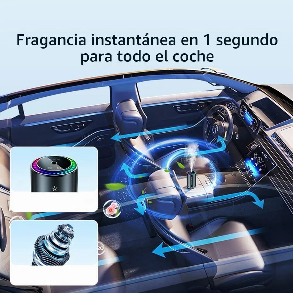 HpLive Humidificador inteligente para coche, purificador de aire con difusor de aroma de 3 niveles, proyección de cielo estrellado, difusor de aroma de 500 mAh