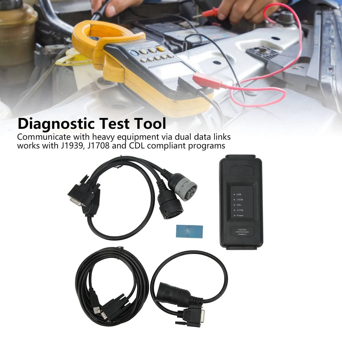 Tbest Herramienta de Diagnóstico de Equipos Pesados, Adaptador de Comunicación 5385051 Reemplazo del Grupo de Adaptadores de Diagnóstico de Equipos Pesados para Plataformas de