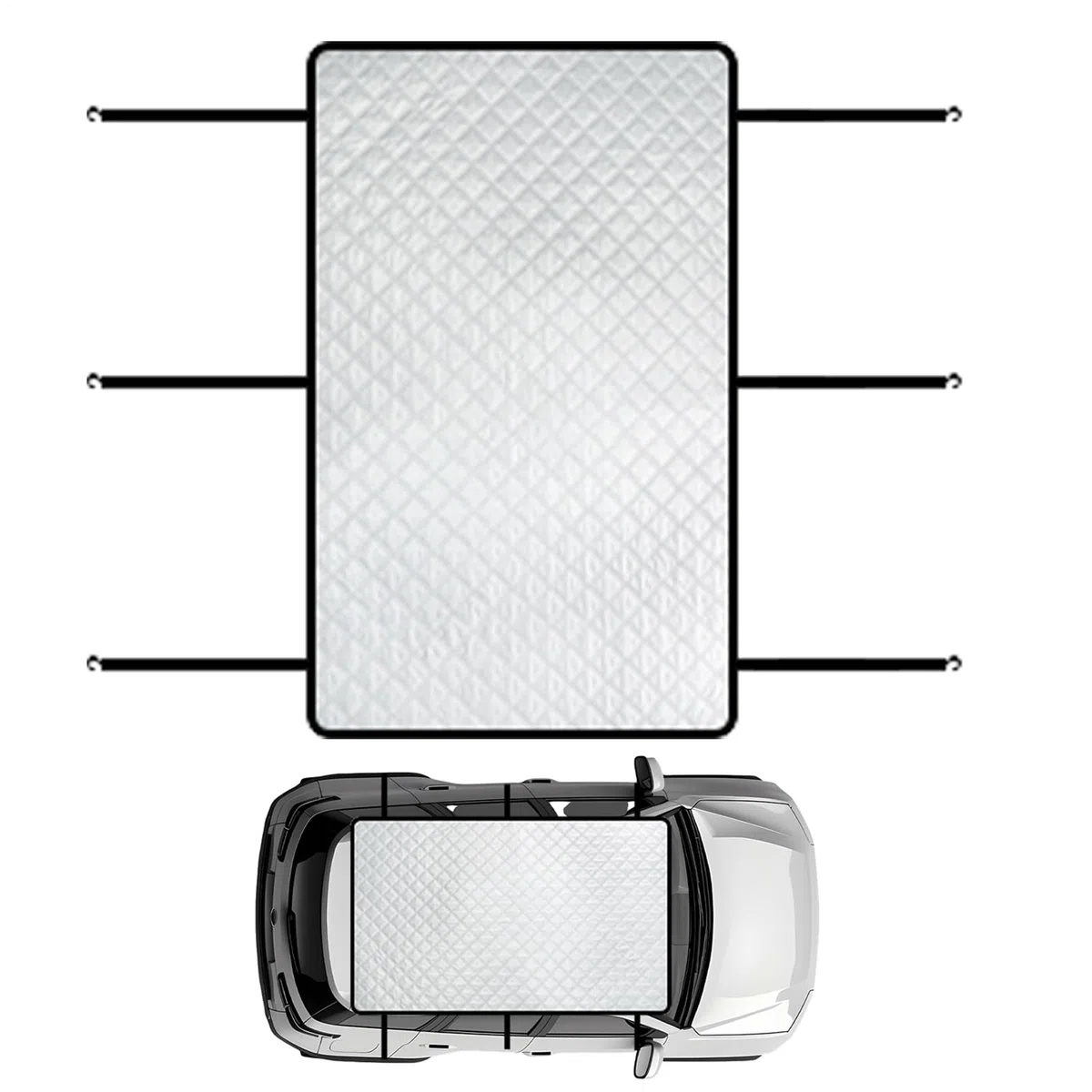 Sombra para Techo Solar De Coche,Cobertor para Techo Solar - Toldo Portátil con Bandas Elásticas Protección Nieve Lluvia para Furgoneta Acampada