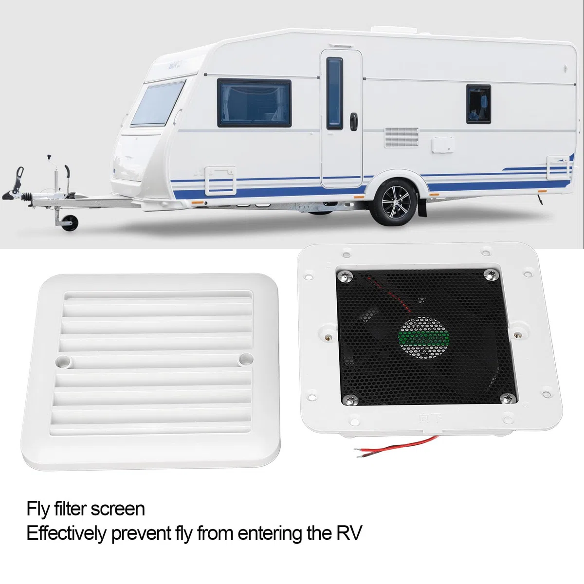 Ventilador de Ventilación de Aire RV, Ventilador de Ventilación Lateral de 97 X 97 Mm 12V 1.2wairflow Ventilador de Escape para el Baño de la Cocina del Remolque Adecuado para