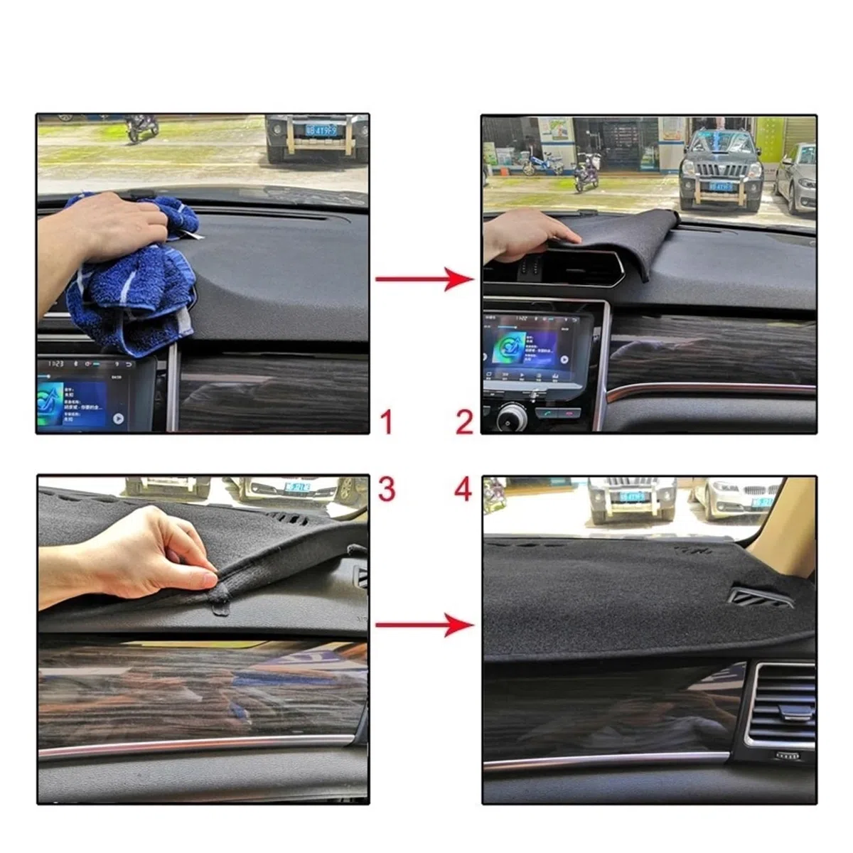 Cubierta Tablero Alfombrilla Salpicadero Para Peugeot 2008 E-2008 208 E208 GT 2019-2022 Protección Solar Protección UV Accesorios Coche Cubierta Salpicadero(RHD Red)