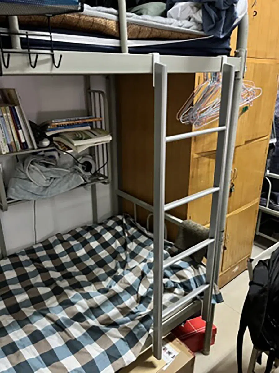 Kunovo Escalera Litera Escalera de Litera de Color Muli-ti con Ganchos, 116 Cm/ 130 Cm/ 140 Cm/ 150 Cm/Estructura De Metal Alto Cama Doble Litera Escalera para Autocaravana Camper Escaleras del Ático