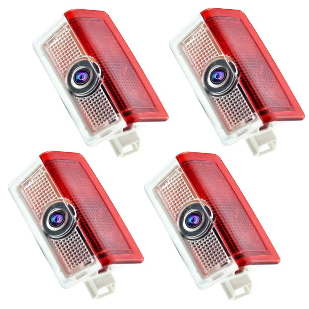 4Pcs Proyector de Luz LED para Puerta de Coche, Proyector de Luz de Bienvenida para A B C E Class, AMG, GLA GLB GLC GLE W166/ W176/ W246/ W205/ W212, Iluminación de Entrada LED para Puerta de Coche