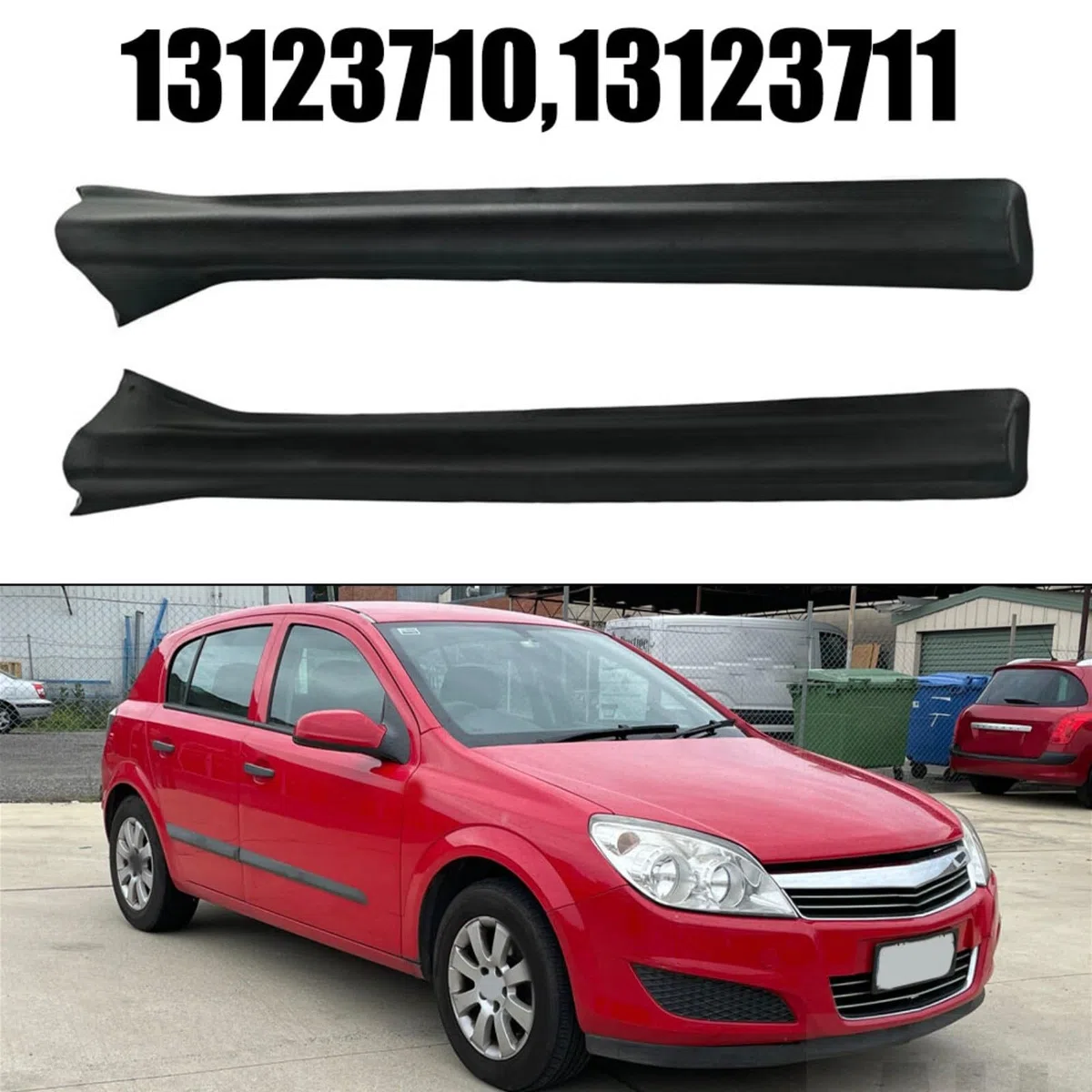 Tira de sellado de pilar B para puerta de coche izquierda derecha 13123710 13123711, resistente ABS exterior para Opel para Astra H 2004-2010 para Vauxhall para Astra H 2004-2010