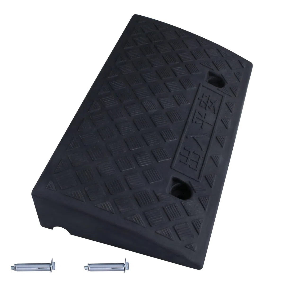 Rampas para bordillos, rampa de entrada de plástico con tornillos para coche, moto, silla de ruedas, andador, 50 x 27 x 9 cm