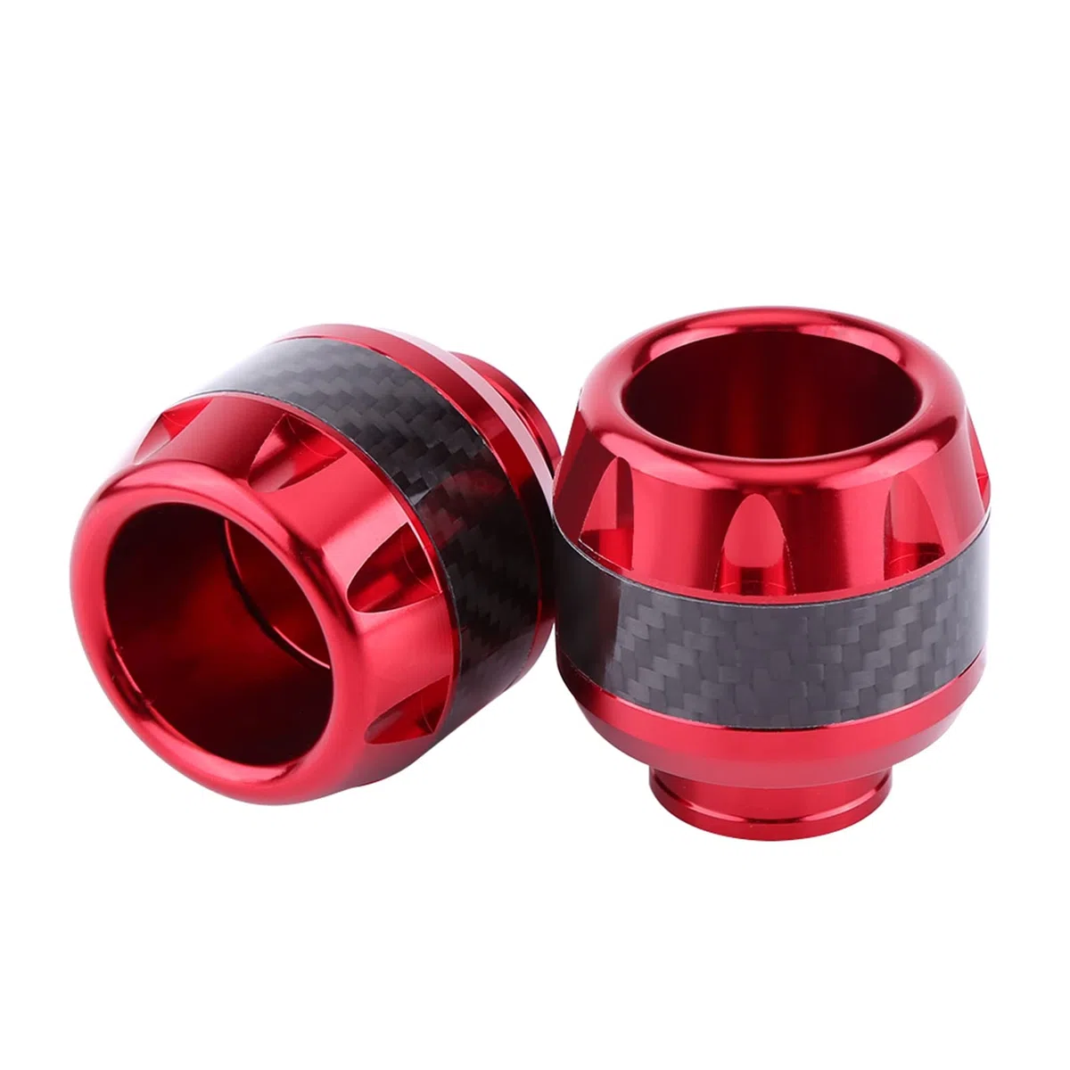 Deslizadores de Marco de Horquilla Delantera de Motocicleta de Fibra de Carbono Protección contra Choques para Bicicletas y Motocicletas Azul (rojo)