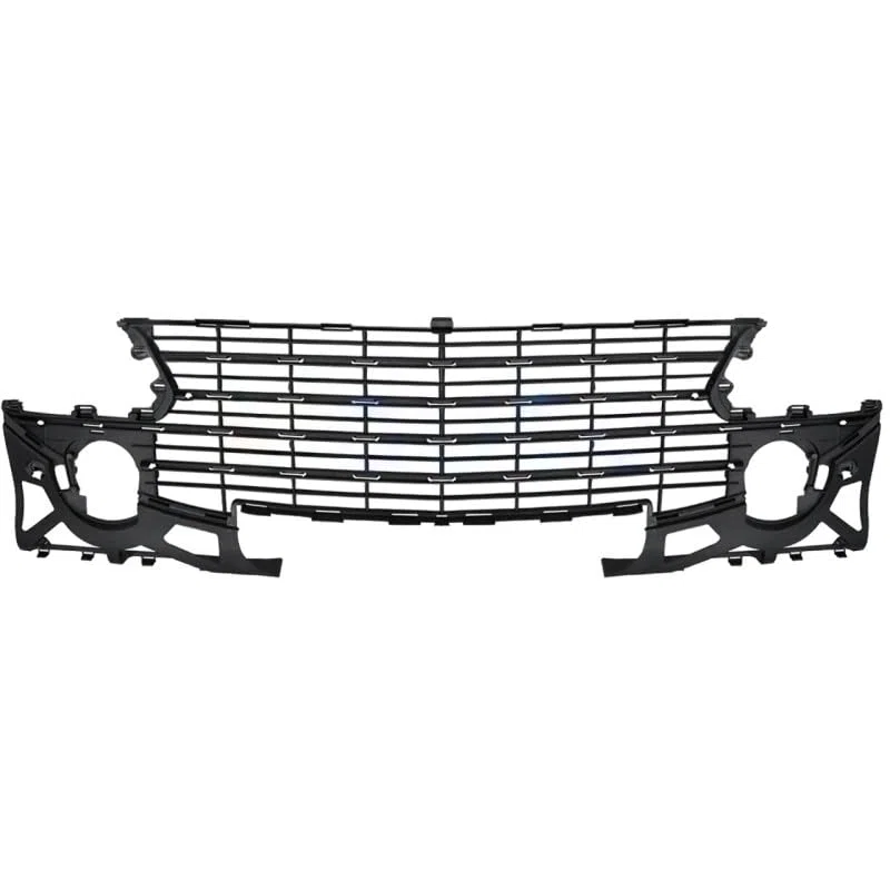 Rejilla de parachoques delantero central negra con huecos para molduras compatible con Peugeot 307 fase 2 2005-2009
