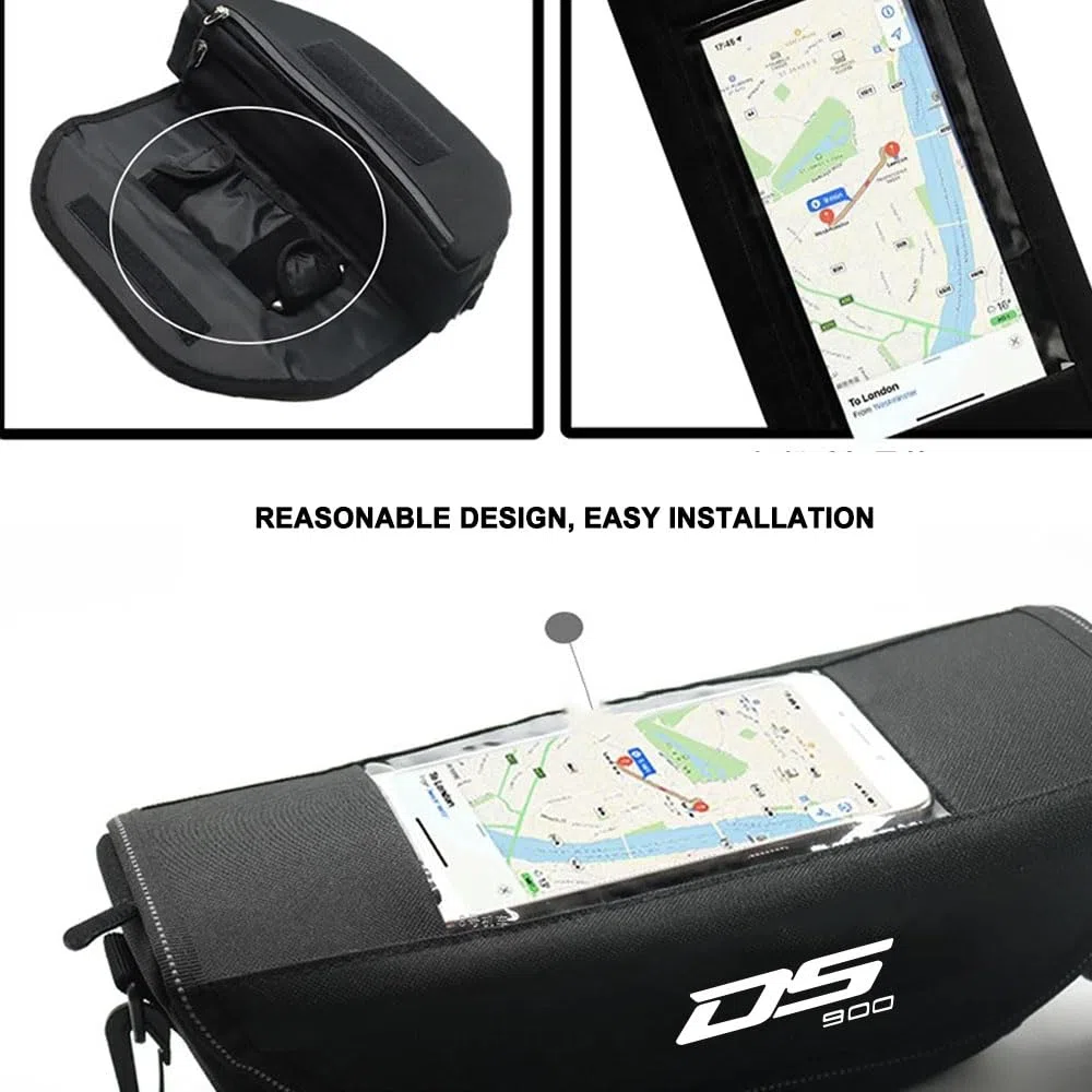 Genérico Bolsa para manillar para VOGE DS900X DSX900 900 DSX Bolsa de viaje para navegador para manillar de moto Bolsa para teléfono impermeable y antipolvo