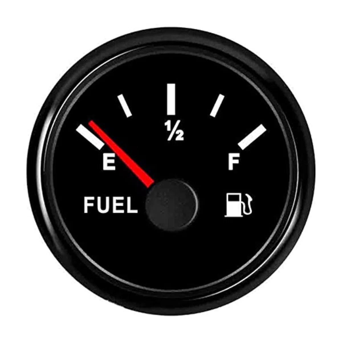 Geloo Medidor de Nivel de Combustible 52mm IP67 Impermeable 0~190ohm Indicador de Combustible Universal con E-1/2-F Rango de Medición (Negro)