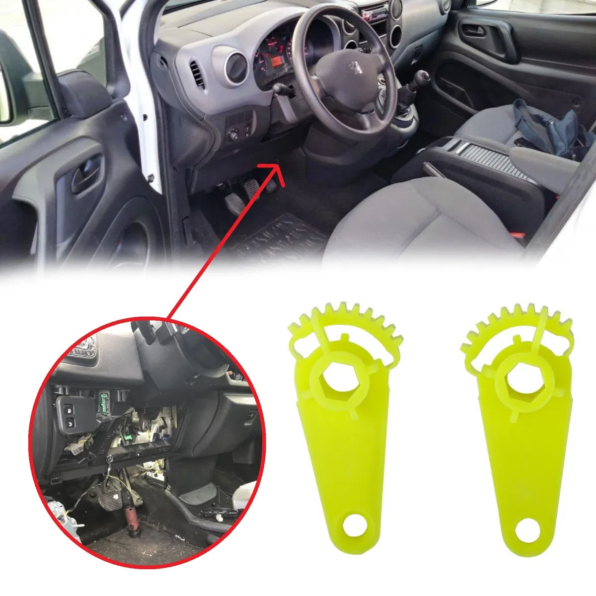 Twowinds - Palanca Climatizador 6447.XA Compatible con Peugeot Partner (2008-2022) Citroën C4 Picasso (2006-2013) Berlingo 2 - Engranaje Ventilador - Regulador Aire Acondicionado (color puede variar)